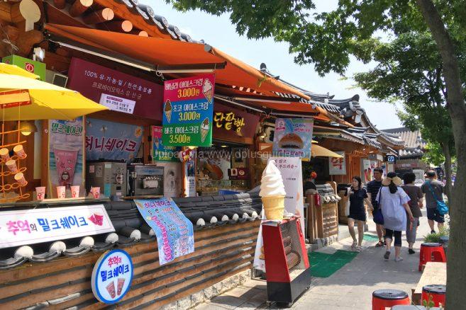 ร้านค้า ร้านอาหาร ในหมู่บ้าน Jeonju Hanok Village