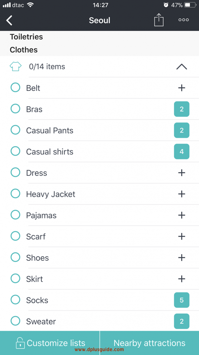 เช็คลิสต์ในหัวข้อ Clothes เช็คลิสต์ในหัวข้อ Clothes