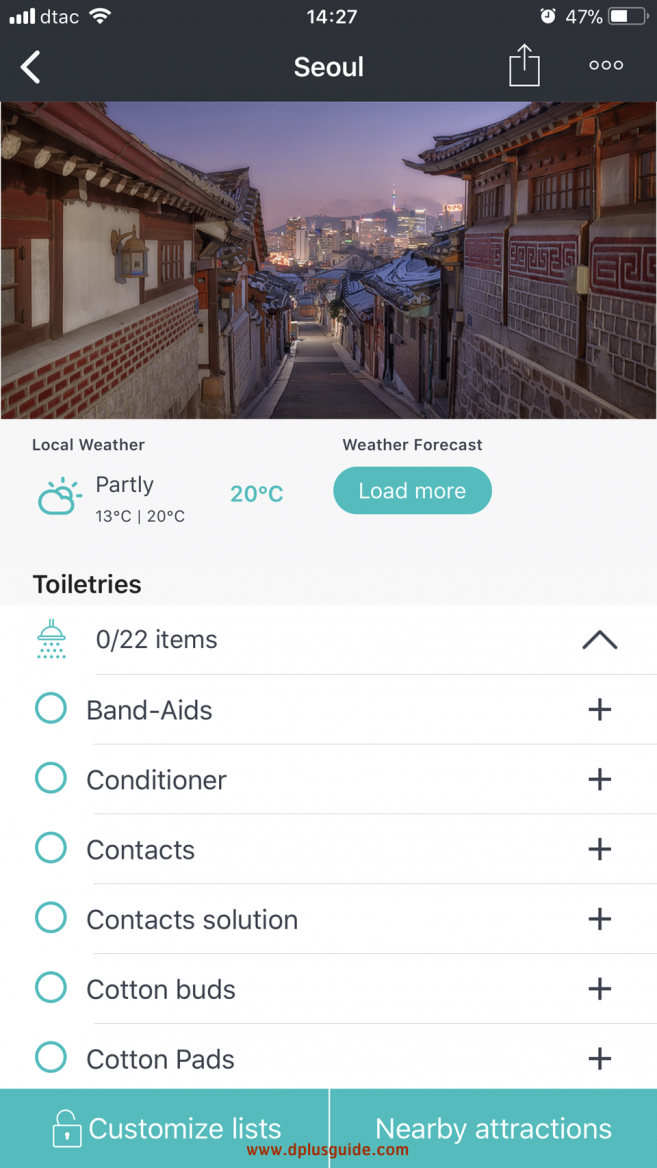 เช็คลิสต์ในหัวข้อต่างๆ ที่เราได้เลือกไว้จาก "Select Activities & Lists" เช็คลิสต์ในหัวข้อต่างๆ ที่เราได้เลือกไว้จาก "Select Activities & Lists"