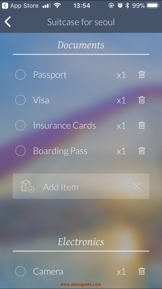 หมวด Documents เอกสารสำคัญต่างๆ และหมวดอุปกรณ์ Electronics ของ App Travel Butler หมวด Documents เอกสารสำคัญต่างๆ และหมวดอุปกรณ์ Electronics ของ App Travel Butler