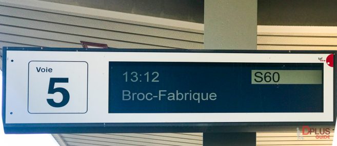ป้ายรถไฟไปสถานี Broc-Fabrique