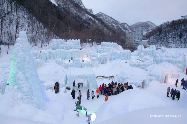 สถานที่จัดงาน Sounkyo ice waterfall festival สถานที่จัดงาน Sounkyo ice waterfall festival